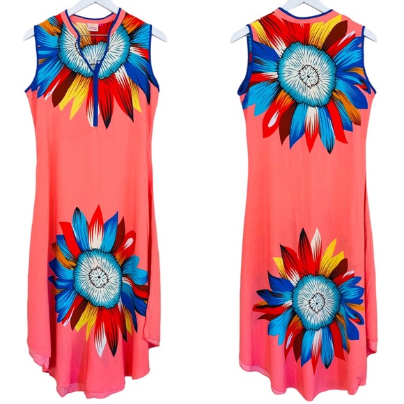 Neeru Kumar Rare India Made Absolutely Stunning Lightweight Floral Dress Medium - Picture 1 of 9